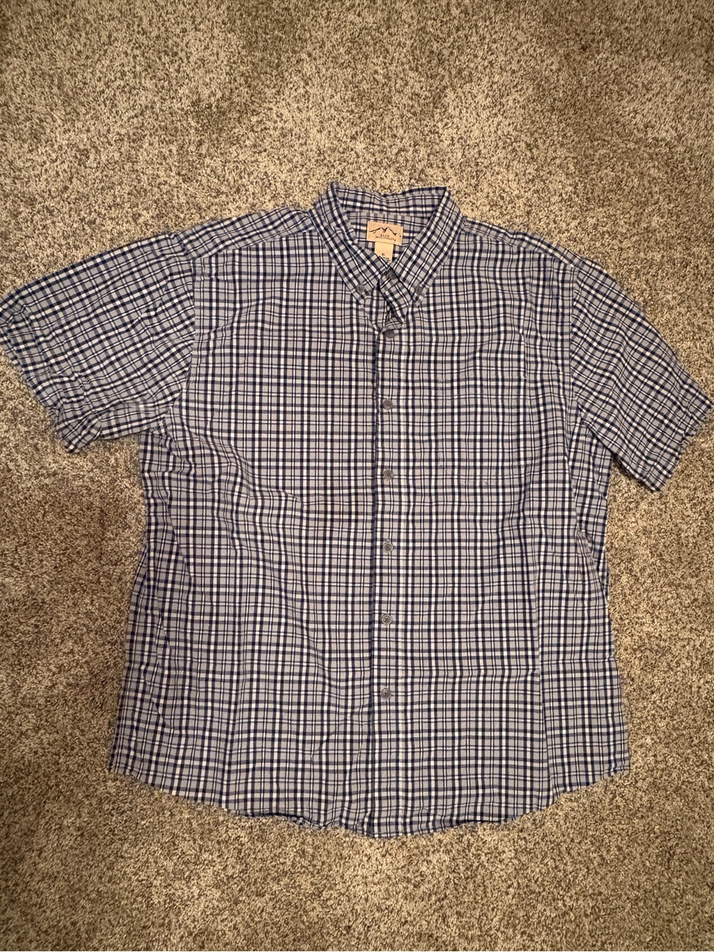 Blue Mountain Men's Plaid Short-Sleeve Button-Up Shirt - Size XL